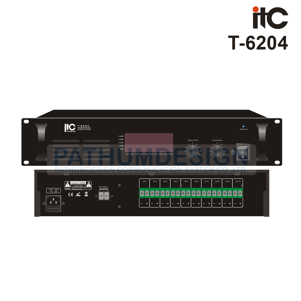 ITC T-6204A 10‐Channel Monitor Panel W/LED