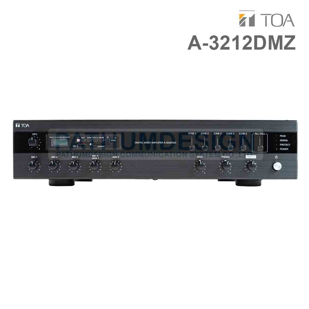 TOA A-3212DMZ Digital Mixer Amplifier with MP3 and Zones