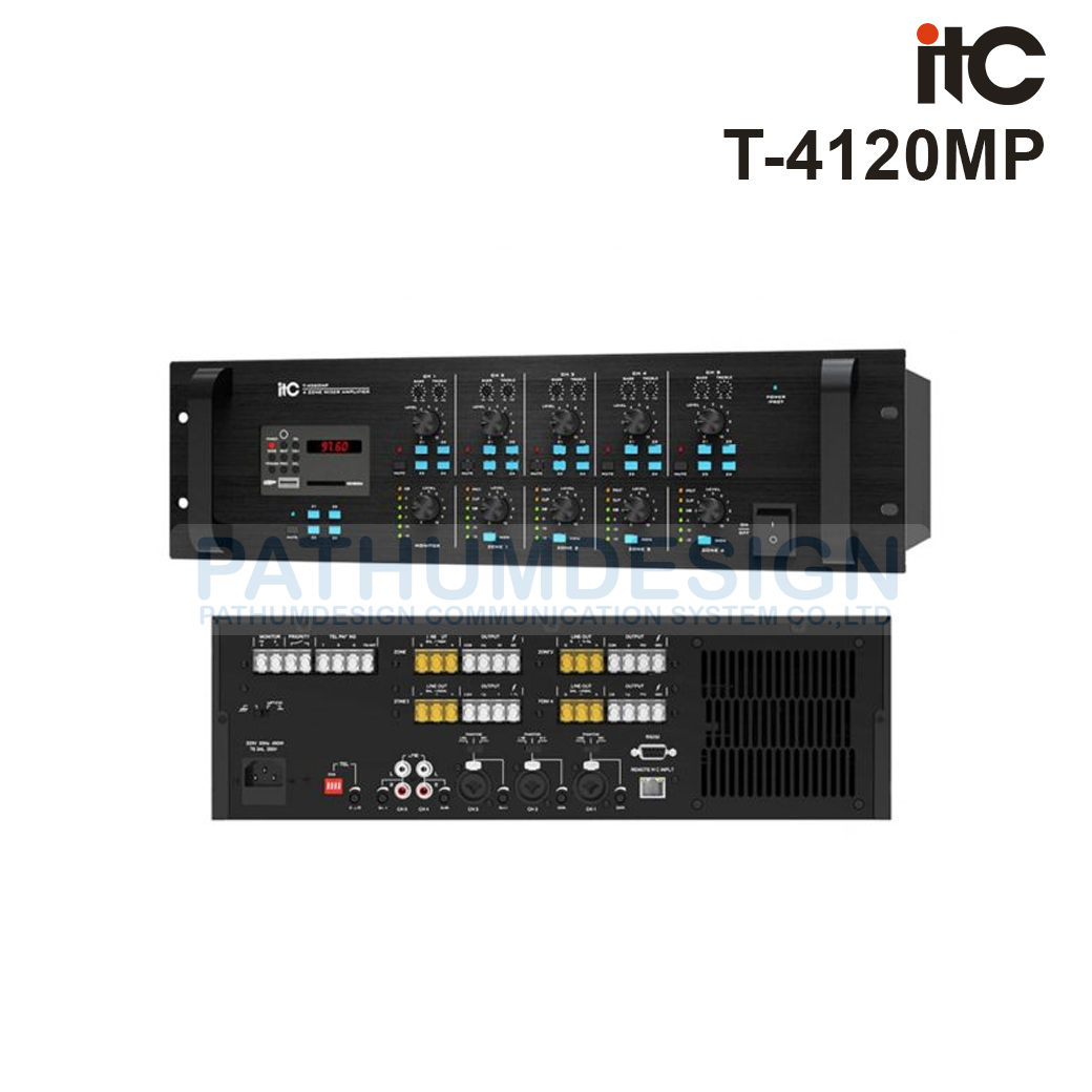 ITC T-4120MP Amplifier with audio source 4 channel
