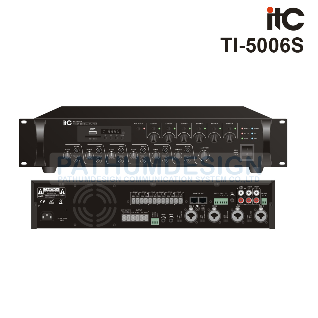 ITC TI-5006S Zone Mixer Amplifier 500W