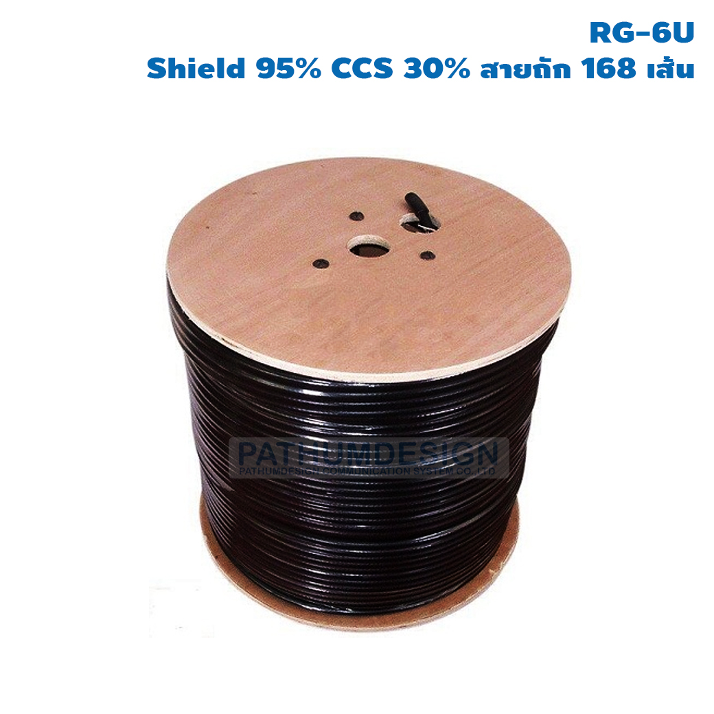 RG-6U + สายไฟ Shield 95 CCS 20-30 สายถัก 168 เส้น (สำหรับกล้องวงจรปิด)