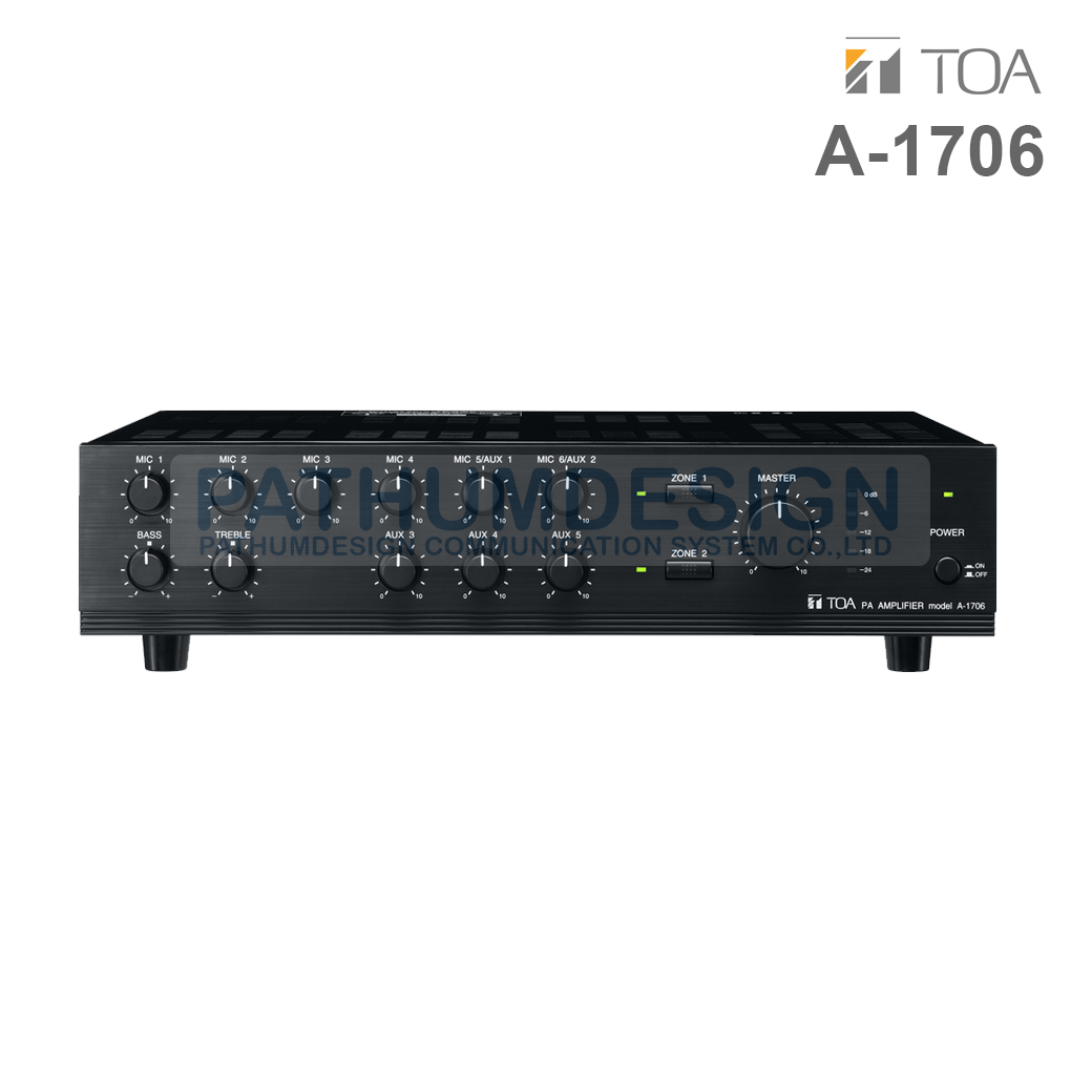 TOA A-1706 Mixer Power Amplifier 60W (Selected 2 Zones)