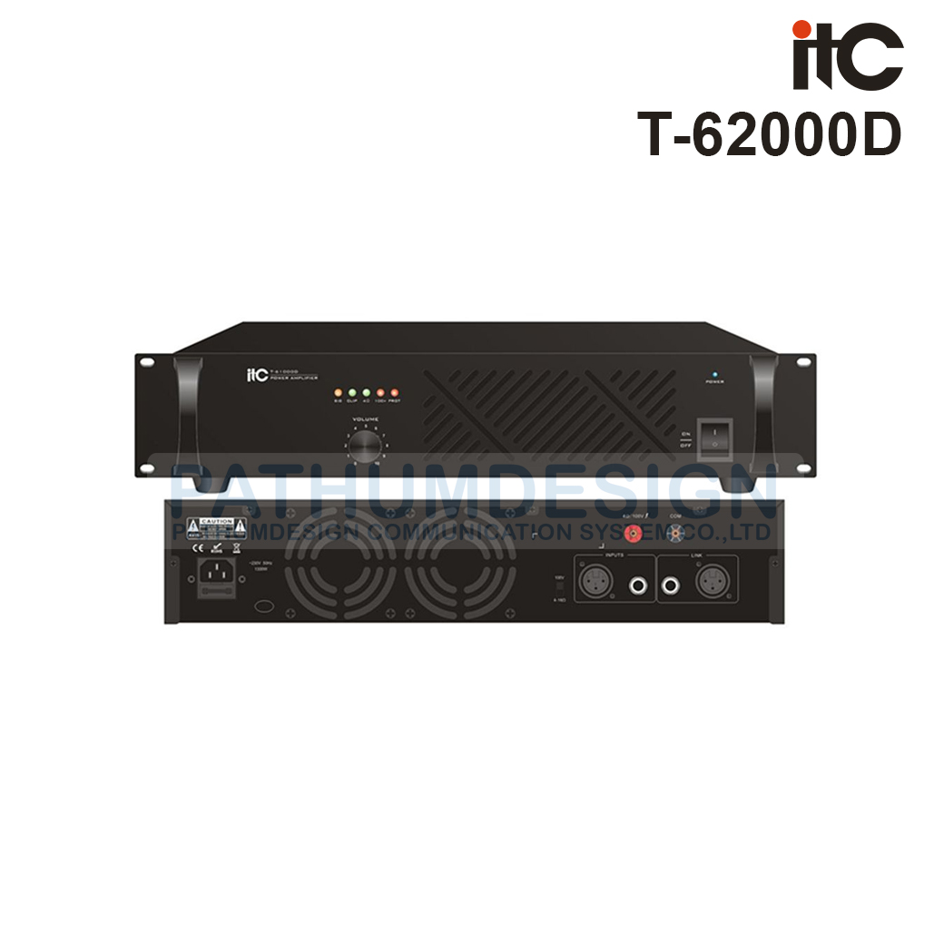 ITC T-62000D 2000W. Class-D amplifier, 100V and 4-16 ohms