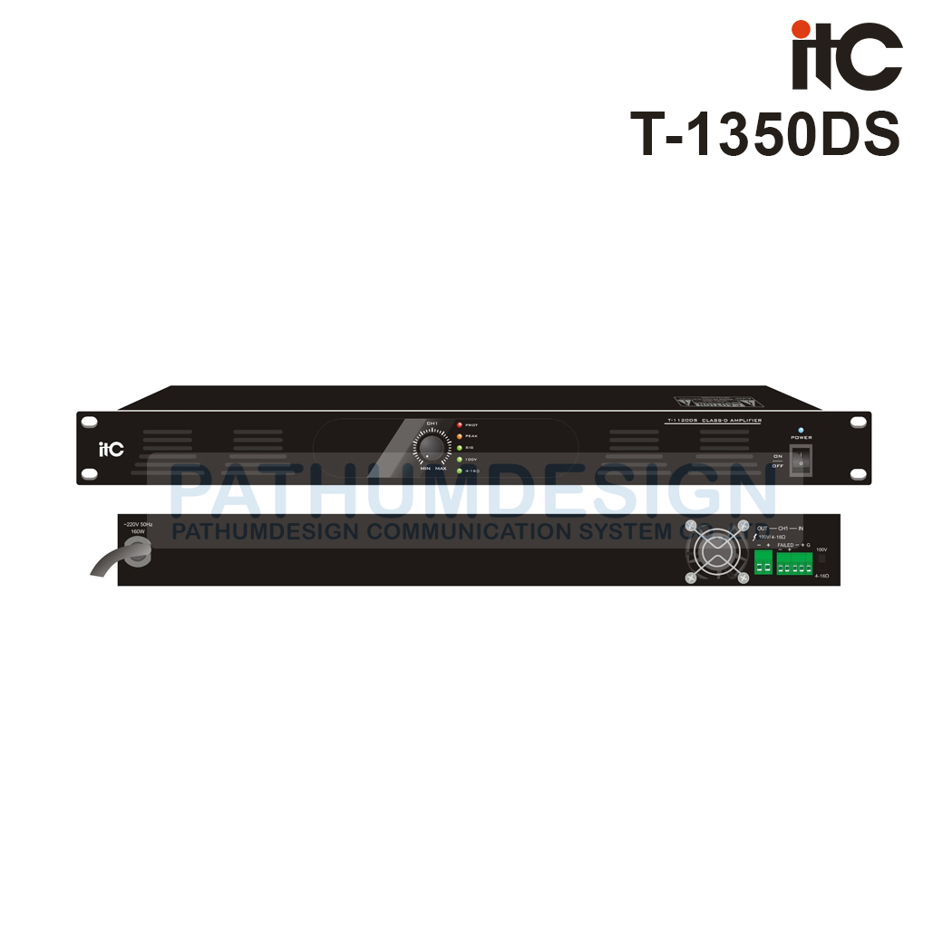 ITC T-1350DS 350W, Class-D Amplifier, 100V and 4-16 ohms