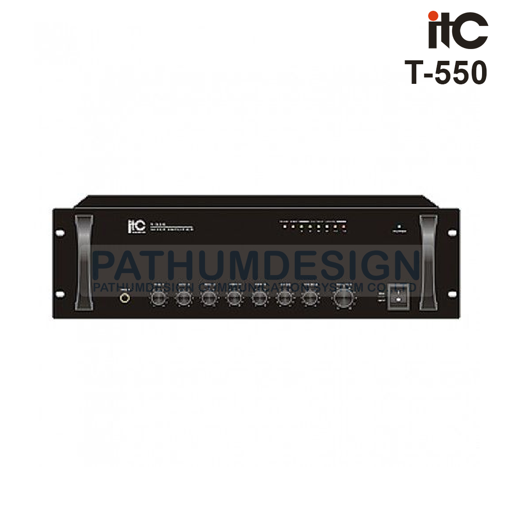 ITC T-550 500W, RMS Mixer Amplifier, 3 mic, 2 aux, 100V/70V and 4-16 ohms