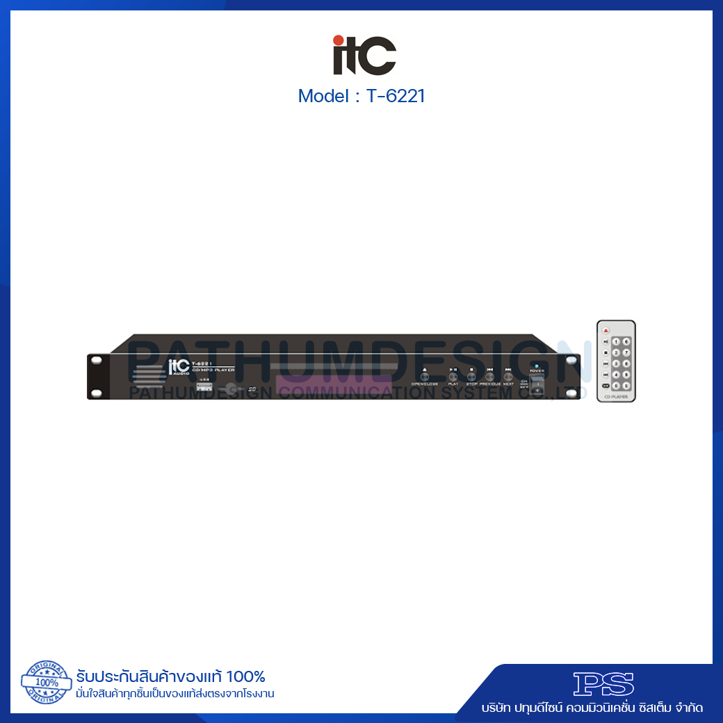ITC T-6221 CD/MP3 Player with USB/SD, 1U height