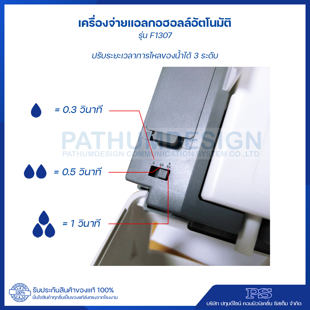 เครื่องจ่ายแอลกออฮอล์อัตโนมัติแบบติดผนัง รุ่น F1307 แถมฟรี Adaptor