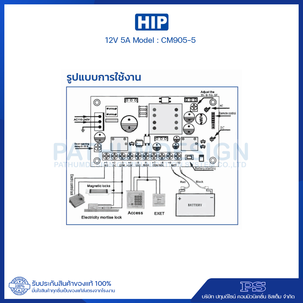 HIP Power Supply 12V 5A รุ่น 905-5